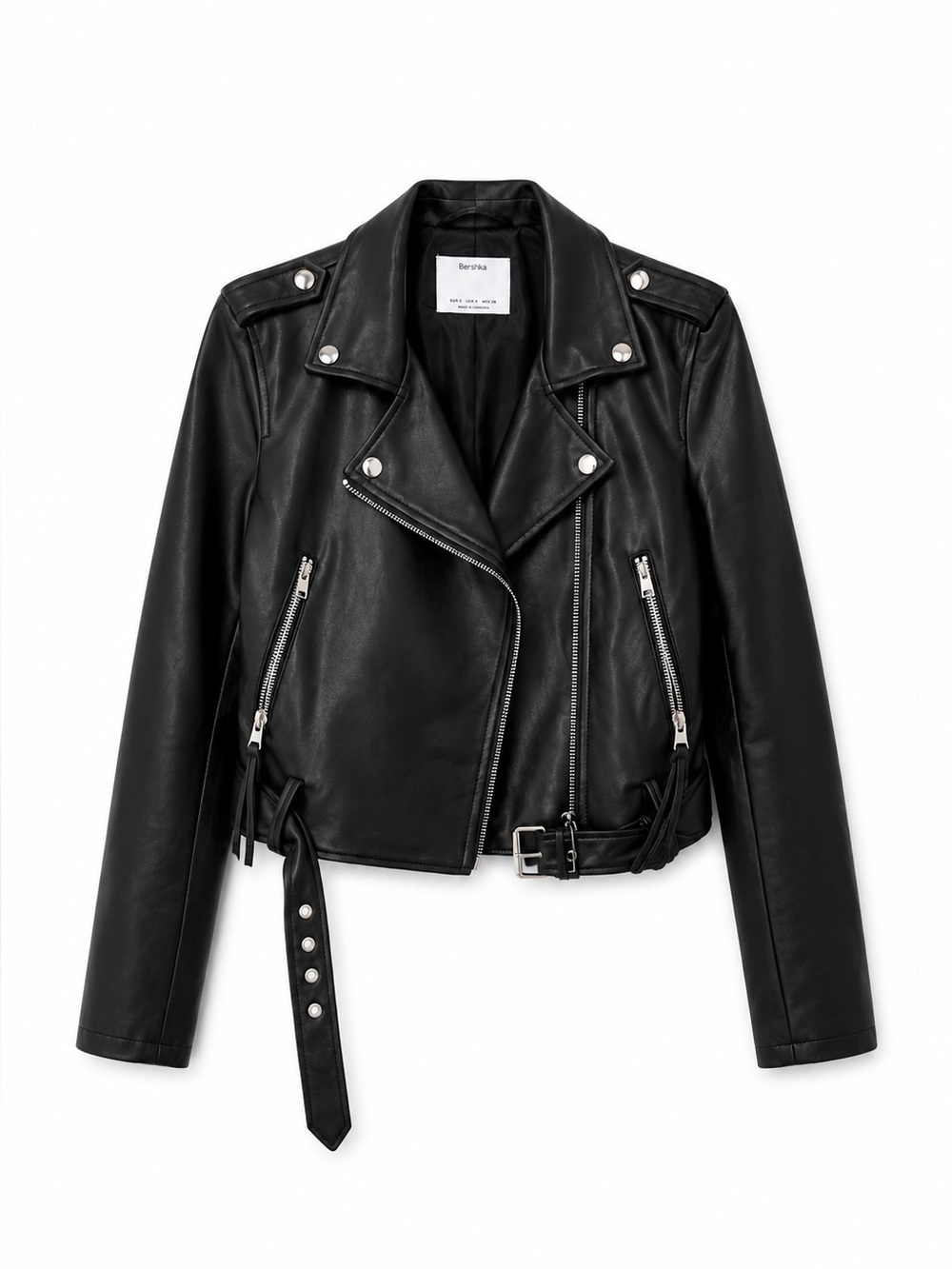 Faux Leather Biker Jacket – Size S